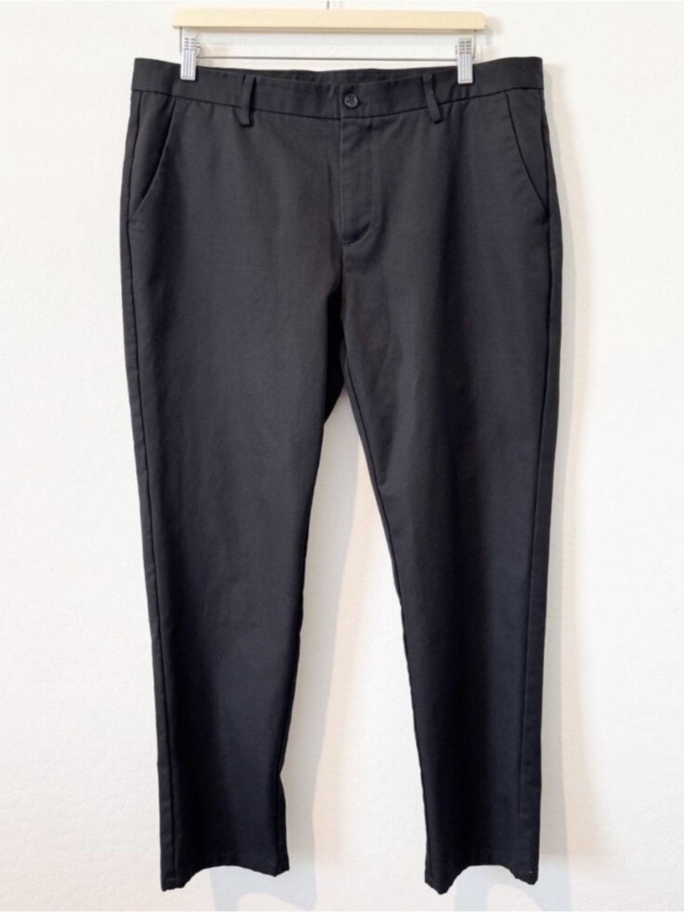 Plaid & Plain Black Dress Pants Mens Flat Front Slacks Preppy Work Dark Academia